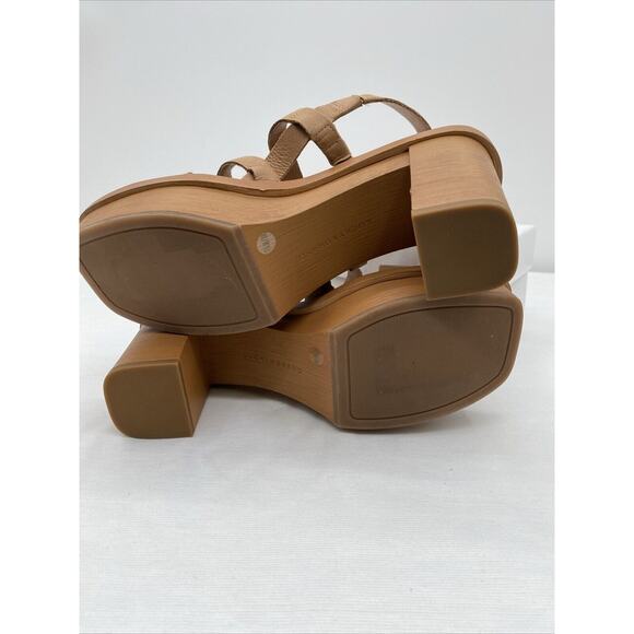 Lucky Brand Marselina Brown Leather Platform Sandal Size 7.5 - Picture 8 of 10